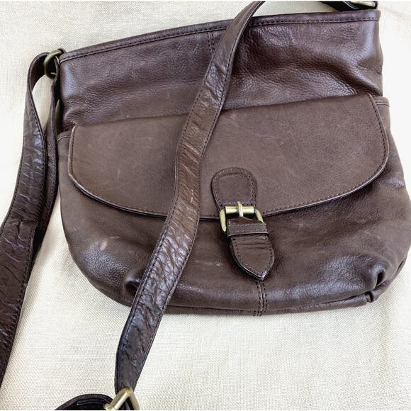 Fat Face Brown Soft Pebble Leather Cross Body Purse Saddle Bag - Picture 4 of 7